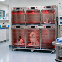 Cage de récupération vétérinaire en acier inoxydable XY ACQY avec chauffage infrarouge, soins oxygénants et conception pour une observation facile