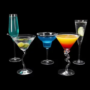 Meilleure vente 201-300ml tasse en verre à cocktail en cristal unique martini