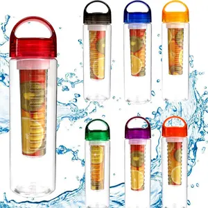 Custom Portable Camping Plastic Sport Water Cup Fruit Filtered Direct Drinking Water Bottle for Kids School