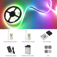Ruban LED COB RGB SMD2835 programmable et adressable, 24V DC, étanche IP67, flexible en silicone, dimmable, pour aménagement paysager, USB, 11W/M