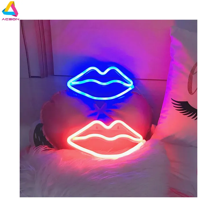 Insegne al Neon a forma di labbra Led arte romantica luci al Neon Decorative decorazioni da parete per feste camera dei bambini soggiorno festa di nozze