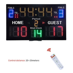 Tableau <span class=keywords><strong>de</strong></span> score électronique LED numérique GANXIN durable avec affichage du chronomètre <span class=keywords><strong>de</strong></span> 24 secondes, télécommande portable pour multisports - Product Image 3