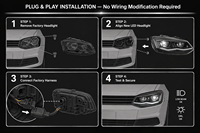 Pour Volkswagen POLO 2011-2018 modifiée avec des feux de jour à LED et des clignotants séquentiels