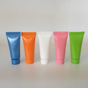 多色迷你10毫升/10克软塑料可挤压包装管化妆品，10毫升润唇膏润唇管