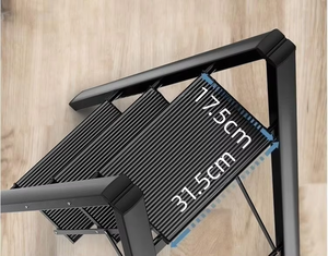 Nhôm đen gấp bước thang hẹp nhiệm vụ nặng nề thang di động phân thang với chân chống trượt - Product Image 4