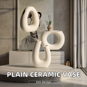Florero de Cerámica Hecho a Mano, Estilo Moderno y <span class=keywords><strong>Minimalista</strong></span>, Decoración Nórdica para el Hogar, Centro de Mesa para Sala de Estar u Oficina, Regalo de Felicitación - Product Image 3