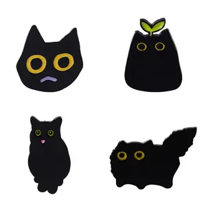 Высокое качество пользовательские Персонализированные Черный кот значок для украшения