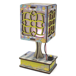 Wooden Voice Control Desk Lamp Model <b>Diy</b> Science <b>Kit</b> For Kids 7-9 Years Educational Toy With Alkaline AAA Battery - Product Image 3