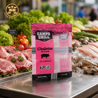 Sachet sous vide à trois soudures latérales pour l'emballage de viande de volaille et d'aliments surgelés, en nylon de qualité alimentaire thermosoudable