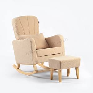 Traditional Brown Upholstered <b>Nursery</b> <b>Rocking</b> <b>Chair</b> for Breastfeeding Home Hotel Comfortable Furniture for Living Room Apartment - Product Image 2