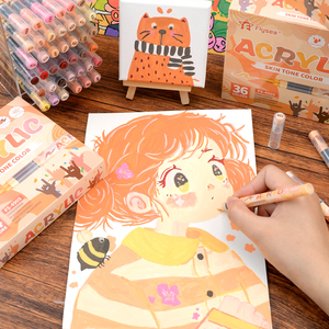 Pennarelli per la pittura acrilica con tono della pelle, Set di pennarelli per il tono della pelle con <span class=keywords><strong>punta</strong></span> a 36 colori, perfetti per il vetro di legno di carta - Product Image 4