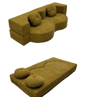 Canapé modulaire en tissu style vintage à compression sous vide, pour petit appartement, salon, détachable, lavable, pliable, double usage