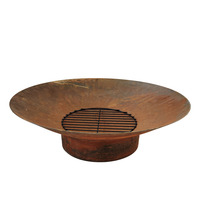 Brasero de 36 pouces en acier rouillé pour jardin et terrasse, idéal pour le chauffage extérieur