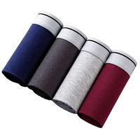 Boxers pour hommes en coton/élasthanne tricoté, taille mi-haute, avec logo personnalisé, séchage rapide, respirants et confortables, vente en gros