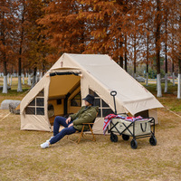 Grande tente familiale extérieure en toile Oxford imperméable portable avec fonctionnalité gonflable Air Cotton Glamping pour le camping