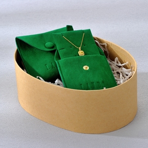 Custom Logo <b>Thick</b> Jewelry Pouch Metal Snap Button Pouch Suede Microfiber Custom Jewelry <b>Cards</b> Packaging Necklace Velvet Pouch - Product Image 4