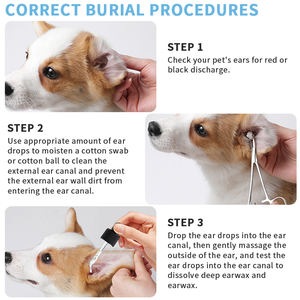 Gouttes de nettoyage des oreilles pour chiens, chats, solution de contrôle de l'huile apaisante pour l'élimination du cérumen avec de l'extrait de romarin et de thym. - Product Image 6