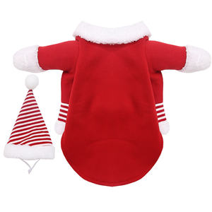 Nouvellement conçu polaire drôle deux pattes animal de compagnie costume de père Noël avec chapeau <span class=keywords><strong>gros</strong></span> <span class=keywords><strong>chien</strong></span> vêtements ensemble de Noël - Product Image 5