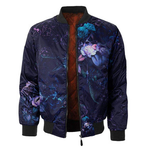 <b>Men</b> <b>Thin</b> Breathable Stand Collar Front Logo Winter Bomber <b>Jacket</b> with Custom Sublimation Design - Product Image 5