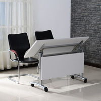 Bureau modulaire pliable double face en métal, table multifonctionnelle pour la formation du personnel et les réunions