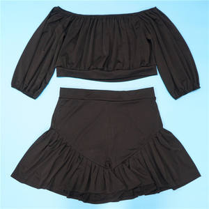 N8067-women vestiti taglie forti 0XL-5XL <span class=keywords><strong>abbigliamento</strong></span> africano con spalle scoperte Top corto e pantaloncini da donna Set di pantaloni in due pezzi - Product Image 6