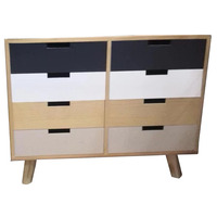 Commode haute en bois à 5 tiroirs Commode moderne en bois blanc Tallboy pour chambre à coucher