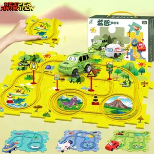 2023 New Kids Intelligent Educational Toy DIY Puzzle Tracks Operate Slot Vehicle Toy For Kids Rail Car Puzzle Toy