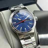 Montre automatique mécanique de luxe d'occasion rouge lumineuse pour pilote, 41 mm, bleue, étanche 100 m, en acier inoxydable, pour homme, avec calendrier, pour l'extérieur