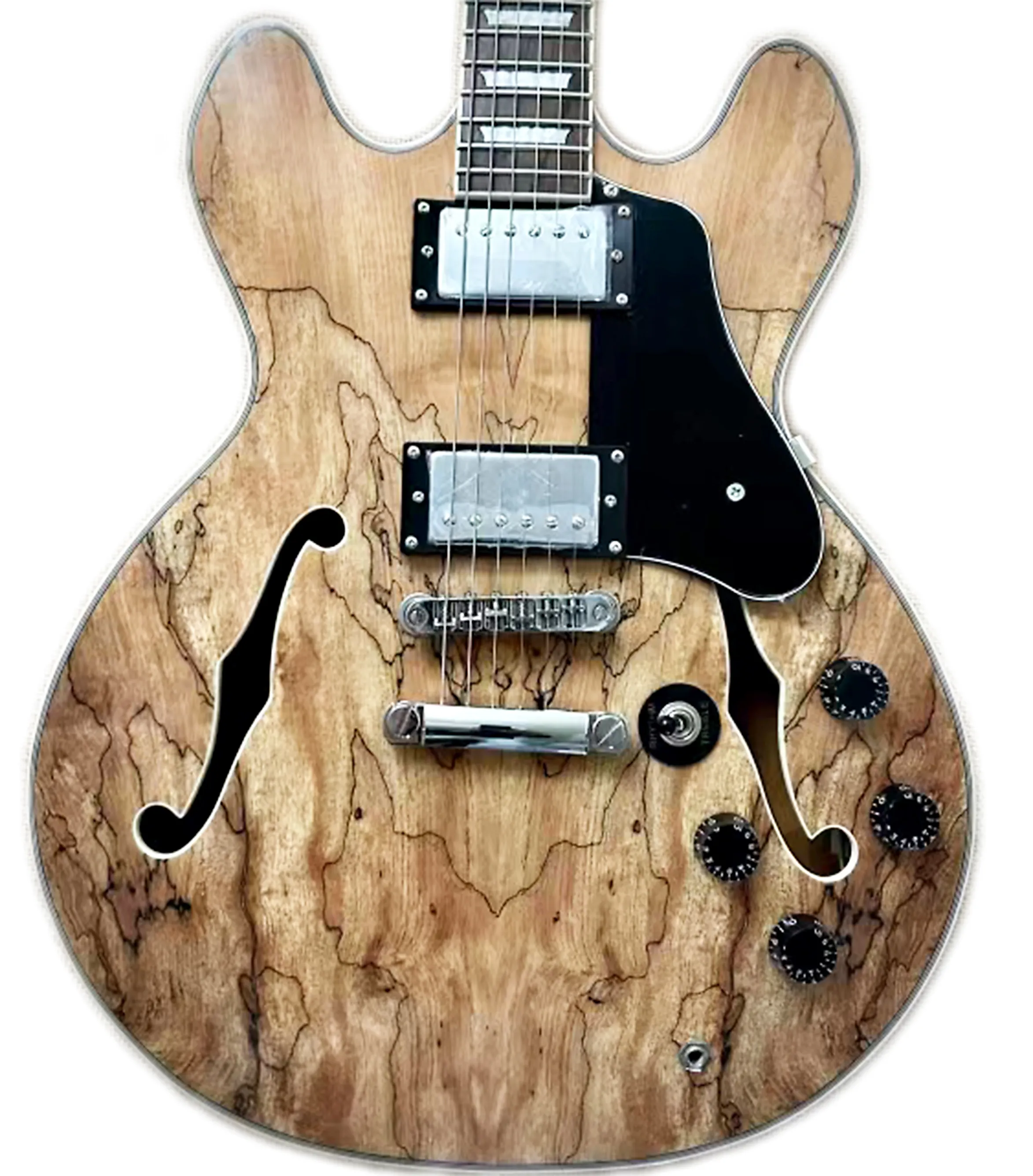 ELECTRIC GUITAR JAZZ HOLLOW BODY WITH TIGER VEIN GUITAR DISTRIBUTE