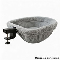 Lit pour chat en velours le plus vendu - Pliable, style bureau et hamac, design respirant et chaud pour usage intérieur
