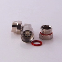 Conector coaxial RF de ángulo recto macho de 1/2 \ "N, cable de antena de alimentador de espuma de impedancia de 50ohm con abrazadera de Cable Coaxial tipo de fábrica