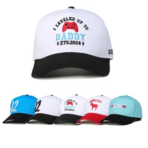 Topi olahraga bisbol Logo bordir 3d kustom topi kualitas tinggi baru topi olahraga potongan samping topi Flex Fit 5/6 Panel untuk pria wanita