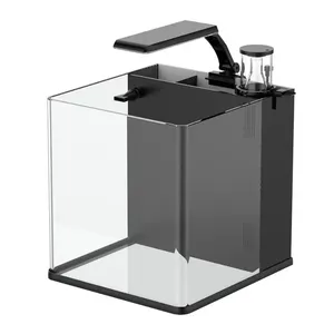 Aquário Retangular Ultra Transparente Moderno e Ecológico de Vidro para Peixes de Água Salgada, Ideal para Espaços Pequenos - Acessórios para Aquário - Product Image 1