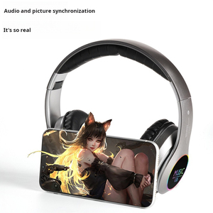 Auriculares Inalámbricos con Micrófono, Auriculares Plegables BT <span class=keywords><strong>para</strong></span> <span class=keywords><strong>TV</strong></span>, PC, Tablet, Auriculares BT <span class=keywords><strong>para</strong></span> Teléfono, Casco Musical con LED de Color - Product Image 6