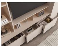 Meuble TV mural de luxe sur mesure de style moderne pour salon, console multimédia murale, vente en gros
