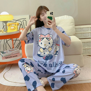 Sleepwear Sets 2025 <strong>Pyjamas</strong> Women's Summer Cartoon Two-Piece Short-Sleeved Pants Home Clothes Pajamas - Product Image 1