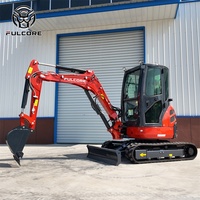 Mini-excavatrice FULCORE de qualité supérieure, machine d'excavation polyvalente pour projets de drainage avec cabine