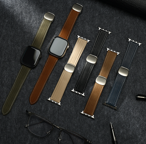 <span class=keywords><strong>Bracelet</strong></span> de montre en <span class=keywords><strong>cuir</strong></span> véritable pour <span class=keywords><strong>Apple</strong></span> <span class=keywords><strong>Watch</strong></span> S10 S11, <span class=keywords><strong>bracelet</strong></span> en <span class=keywords><strong>cuir</strong></span> 22/20/18 mm, fermoir magnétique pliable - Product Image 2
