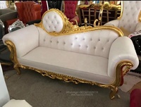 Classique Blanc Noir Cuir Siège Chaise Longue Sculpté À La Main En Bois Canapé Chine Usine Chambre Hôtel Antique Design