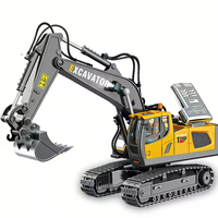Excavadora RC a Escala 1:20, 11 Canales, 2.4G, Control Remoto de Aleación, Camión de Construcción con Rotación de 680 Grados, Luz y Sonido