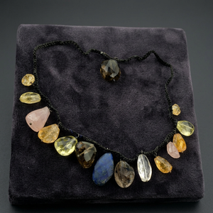 Natural Stone <b>Silver</b> Plated Geometric Beaded Necklace Bohemia Style Women's Everyday Wear Jewelry - Product Image 4