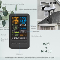 Station météo WiFi DINGZHOU avec application de contrôle, vitesse et direction du vent, pluie, humidité, température, horloge et prévisions