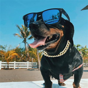 Luxe Hip Hop Pet Bijoux Accessoires 15mm Argent Or Métal Strass <span class=keywords><strong>Collier</strong></span> <span class=keywords><strong>Collier</strong></span> Large Cristal Chaînes Cubaines pour Chiens - Product Image 4
