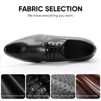 Chaussures habillées formelles pour hommes en cuir véritable italien, style Derby, pour le bureau et les mariages, rehaussantes de 8 cm, vente en gros usine