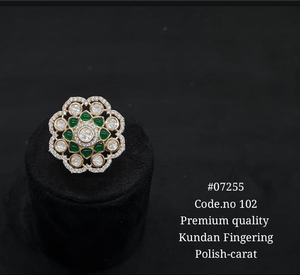 Kundan Fingering Style CZ Kundan <b>Accessories</b> Caret Plated Kundan Fingering Jewelry Making Decorative Craft Components - Product Image 2