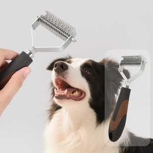 Peigne démêlant double face pour animaux de compagnie, pour les nœuds, les poils lâches, l'élimination des poils, adapté aux chats et aux chiens, <span class=keywords><strong>brosse</strong></span> de toilettage pour animaux de compagnie - Product Image 3