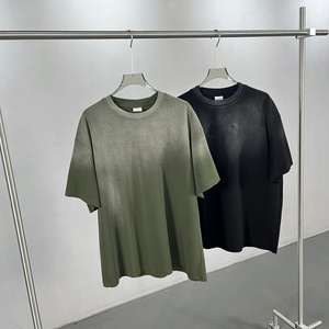 เสื้อยืดทรงโอเวอร์ไซส์ ผ้าคอตตอนผสม เนื้อวาฟเฟิลหนา 325gsm แบบเรียบ สไตล์ไฮสตรีท ไหล่ตก  สำหรับสกรีนลายตามสั่ง - Product Image 3