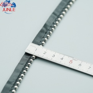 Rifiniture in pizzo a catena a sfera in ottone pelle con filatura a catena in metallo per indumenti - Product Image 2