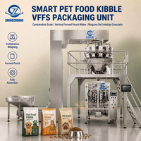 Machine d'emballage verticale VFFS pour aliments pour animaux de compagnie, croquettes, snacks, avec peseuse combinée et formage de sachets