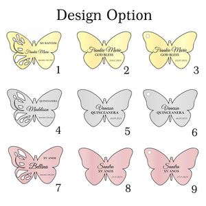 Personalized Waterproof Retro Acrylic <b>Butterfly</b> Tags Baptism Christening Custom Baby Shower Wedding <b>Party</b> Favors Guest Thank You - Product Image 5